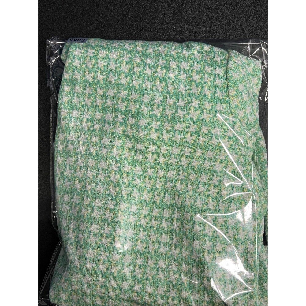 Ming Wang Houndstooth Knit Jacket Women’s Size XS Green Black Nylon - Picture 7 of 7